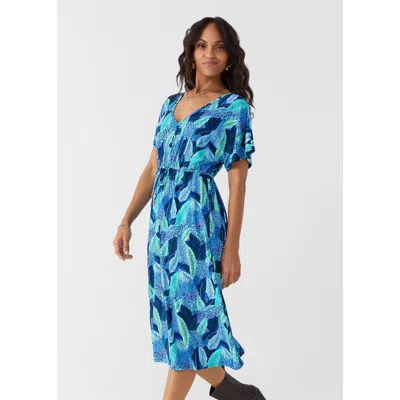 Cabana Life Tie Waist Midi Dress In Blue