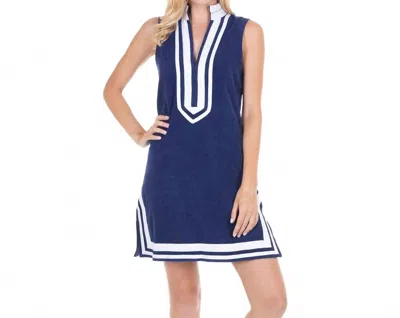 Cabana Life Women's Terry Tunic Top In Navy In Blue