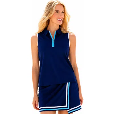 Cabana Life Wrap Front Skort In Blue