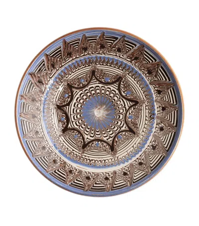 Cabana Magazine Ceramic Horezu Plate In Blue