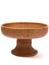 Cabana Medium Vimini Interwoven Fruit Stand (17cm X 30cm) In Brown