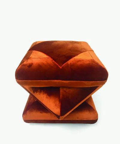 Cabana Pumpkin Velvet Pouf