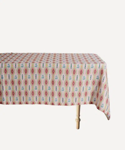 Cabana Rosa Rectangular 320x160cm Linen Tablecloth In Pink