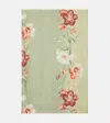Cabana Sage Striped Linen Tablecloth In Green