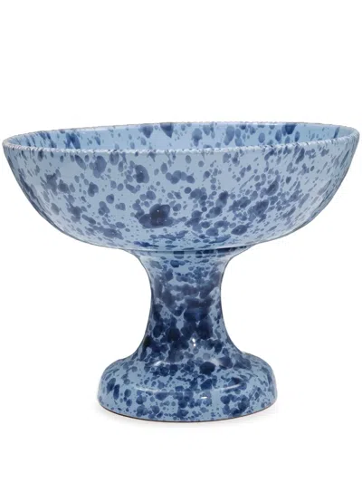Cabana Speckled Ceramic Fruit Stand (25cm X 18cm) In Blue
