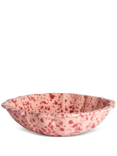 Cabana Speckled Ceramic Serving Bowl (34cm) In Pink