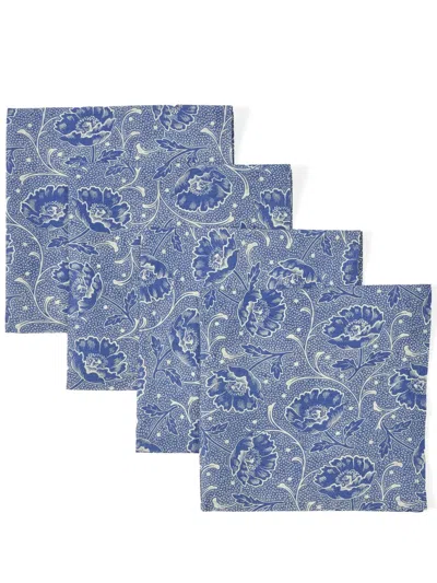 Cabana Toscana Linen Napkins (set Of Four) In Blue