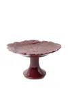 Cabana Vine Leaf Cake Stand In Burgundy