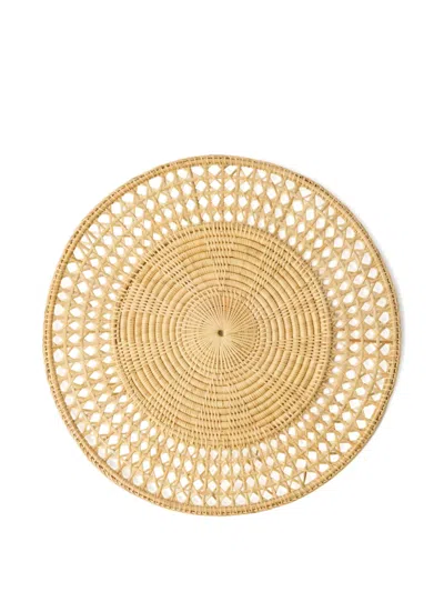 Cabana Woven Sabbia Round Tray In Nude
