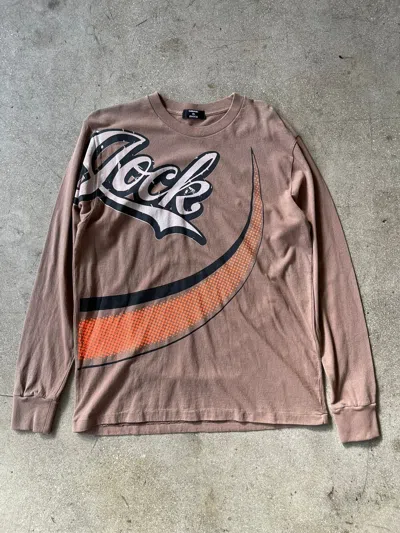 Pre-owned Cabane De Zucca X Issey Miyake Archive 90's Cabane De Zucca Script Long Sleeve Tee In Brown
