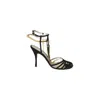 Cabeceo Black Suede Leather Mina Woven Sandals