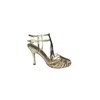 Cabeceo Mina Braided Sandals In Gold Laminated Leather