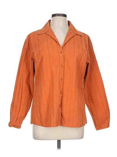 Pre-owned Cabela's 3/4 Sleeve Button Down Shirt In Orange