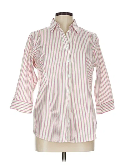 Pre-owned Cabela's 3/4 Sleeve Button Down Shirt In Pink