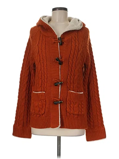 Pre-owned Cabela's Cardigan Sweater In Orange