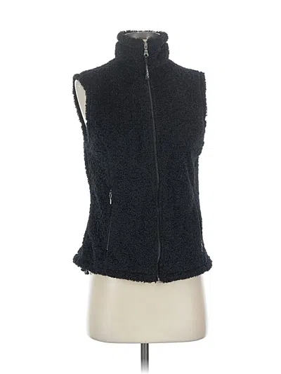 Pre-owned Cabela's Faux Fur Vest In Black