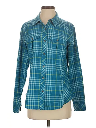 Pre-owned Cabela's Long Sleeve Blouse In Teal