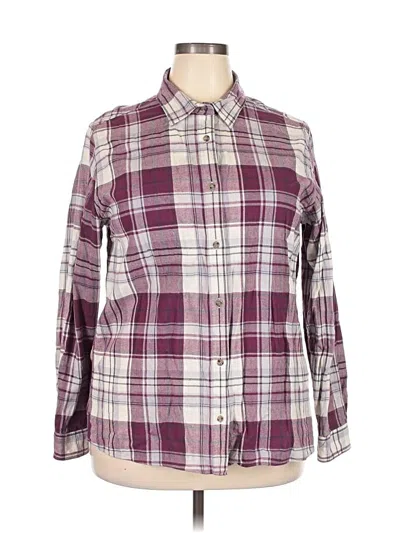 Pre-owned Cabela's Long Sleeve Button Down Shirt In Burgundy