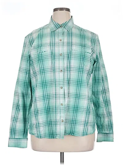 Pre-owned Cabela's Long Sleeve Button Down Shirt In Teal