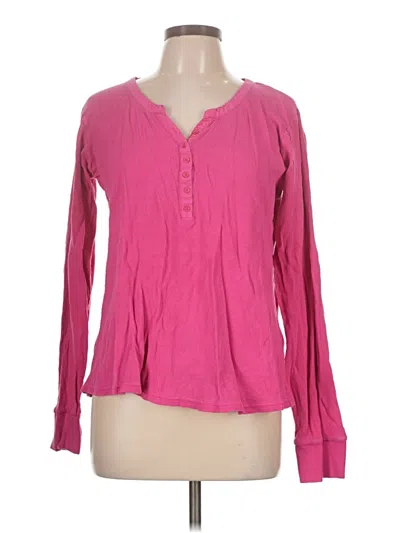 Pre-owned Cabela's Long Sleeve Henley Shirt In Pink