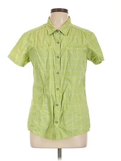 Pre-owned Cabela's Short Sleeve Blouse In Green