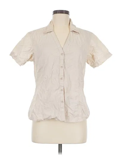 Pre-owned Cabela's Short Sleeve Blouse In Ivory