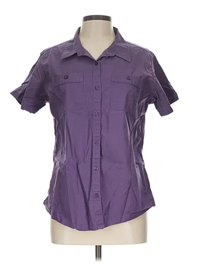 Pre-owned Cabela's Short Sleeve Blouse In Purple
