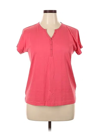 Pre-owned Cabela's Short Sleeve Henley Shirt In Pink