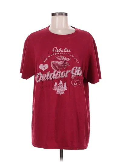 Pre-owned Cabela's Short Sleeve T-shirt In Burgundy