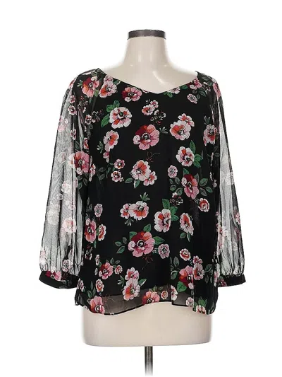 Pre-owned Cabi 3/4 Sleeve Blouse In Black