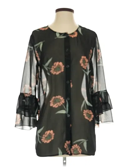 Pre-owned Cabi 3/4 Sleeve Blouse In Black