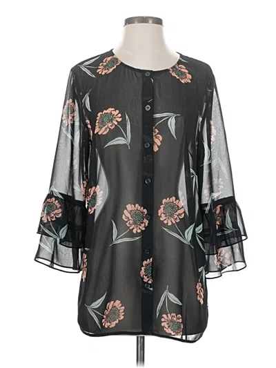 Pre-owned Cabi 3/4 Sleeve Blouse In Black