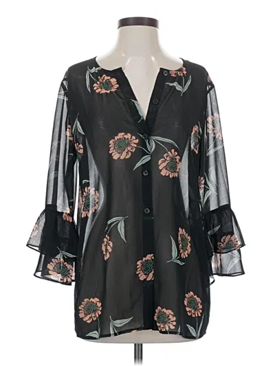 Pre-owned Cabi 3/4 Sleeve Blouse In Black