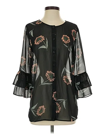 Pre-owned Cabi 3/4 Sleeve Blouse In Black