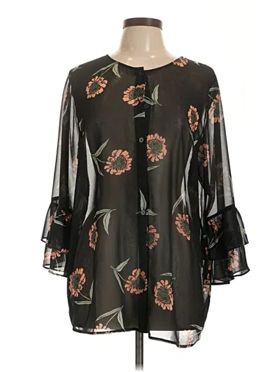 Pre-owned Cabi 3/4 Sleeve Blouse In Black