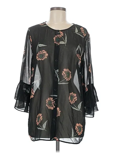 Pre-owned Cabi 3/4 Sleeve Blouse In Black