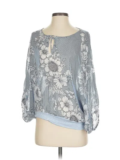 Pre-owned Cabi 3/4 Sleeve Blouse In Blue