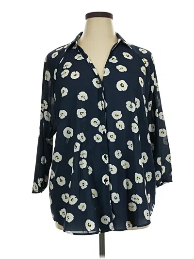 Pre-owned Cabi 3/4 Sleeve Blouse In Blue