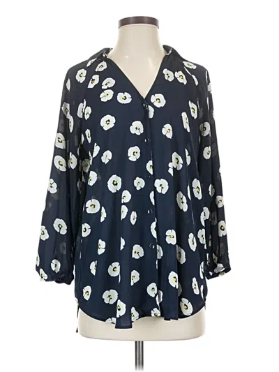 Pre-owned Cabi 3/4 Sleeve Blouse In Blue