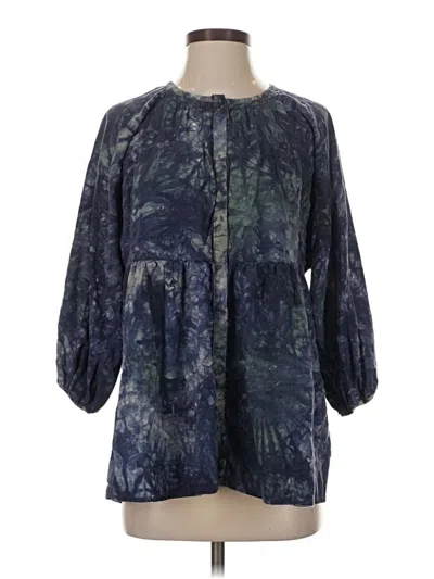 Pre-owned Cabi 3/4 Sleeve Blouse In Blue