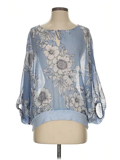 Pre-owned Cabi 3/4 Sleeve Blouse In Blue