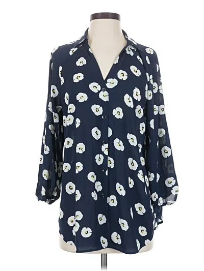 Pre-owned Cabi 3/4 Sleeve Blouse In Blue
