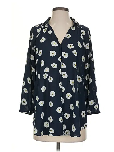 Pre-owned Cabi 3/4 Sleeve Blouse In Blue