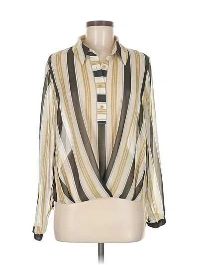 Pre-owned Cabi 3/4 Sleeve Blouse In Gold