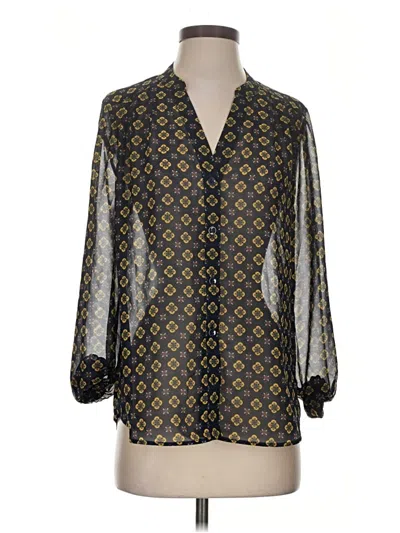 Pre-owned Cabi 3/4 Sleeve Blouse In Gold