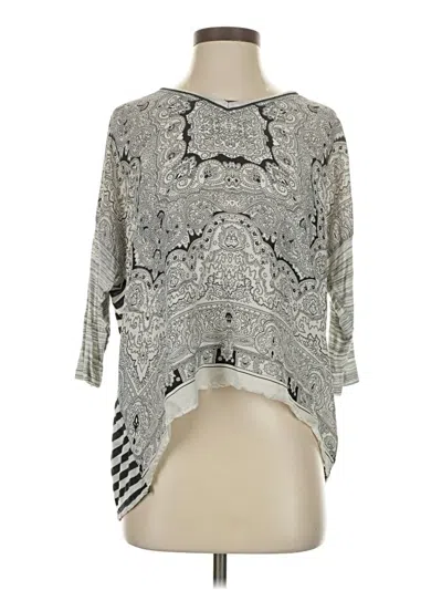 Pre-owned Cabi 3/4 Sleeve Blouse In Gray