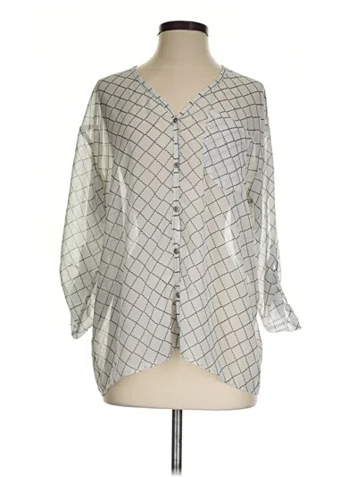 Pre-owned Cabi 3/4 Sleeve Blouse In Gray