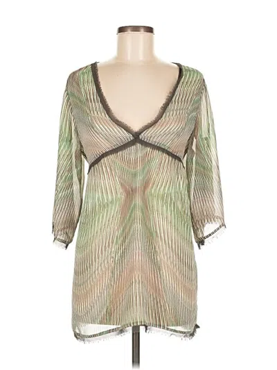 Pre-owned Cabi 3/4 Sleeve Blouse In Green