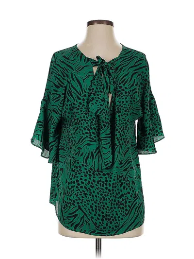 Pre-owned Cabi 3/4 Sleeve Blouse In Green