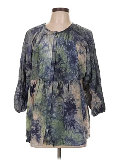 Pre-owned Cabi 3/4 Sleeve Blouse In Green